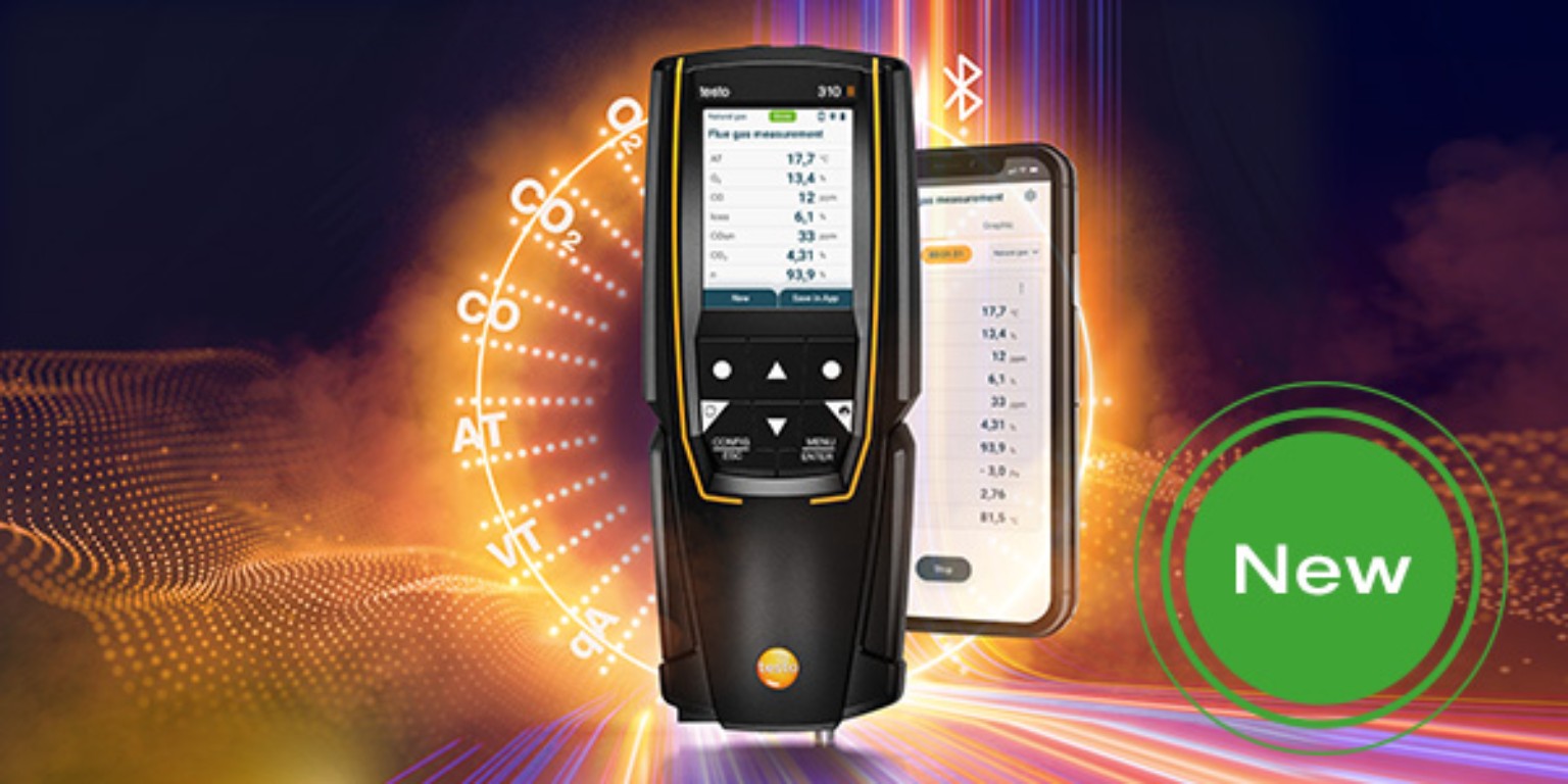 Testo 300 combustion analyser with connected mobile readings